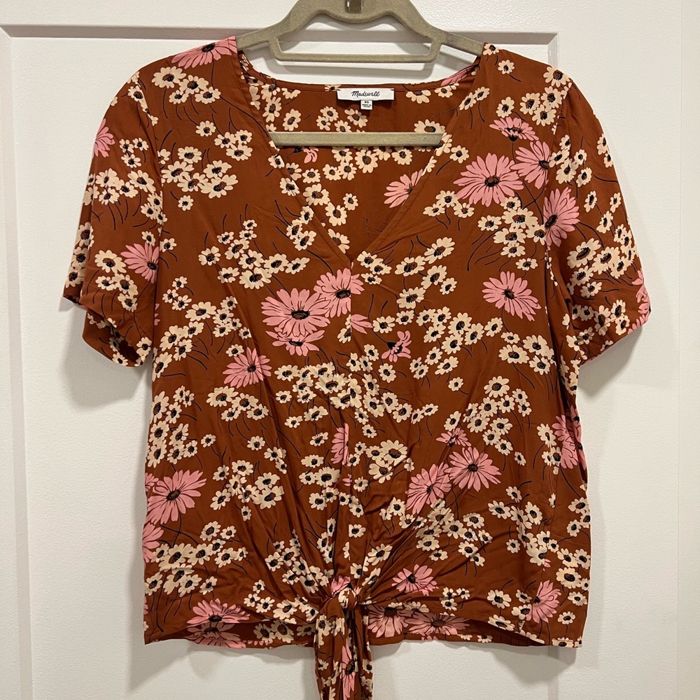 Madewell Amber Floral Top w/ Tie Front